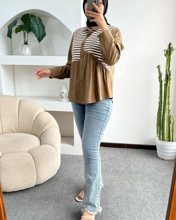 Stripped Flowy Shirt