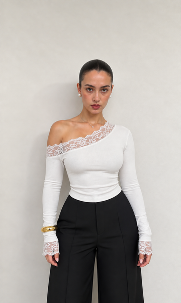 One Shoulder Lace Top