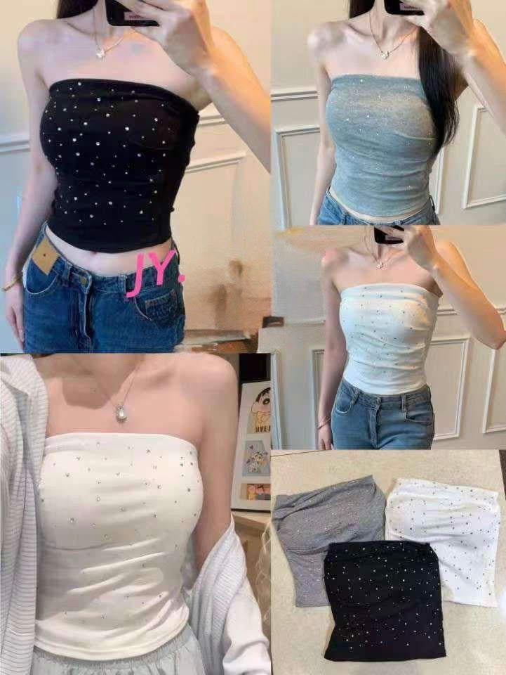Padded Sequin Tube Top