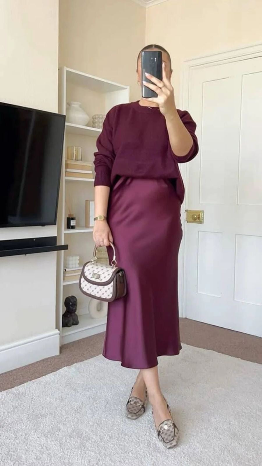 Long Satin Skirt