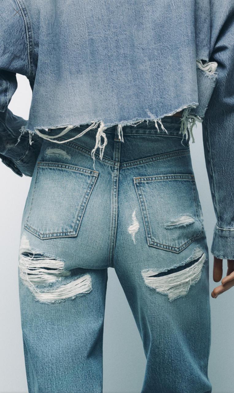 Zara Back Ripped Denim