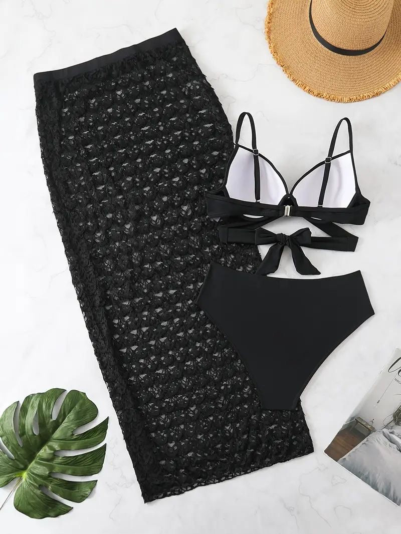 Black Crochet Beachwear