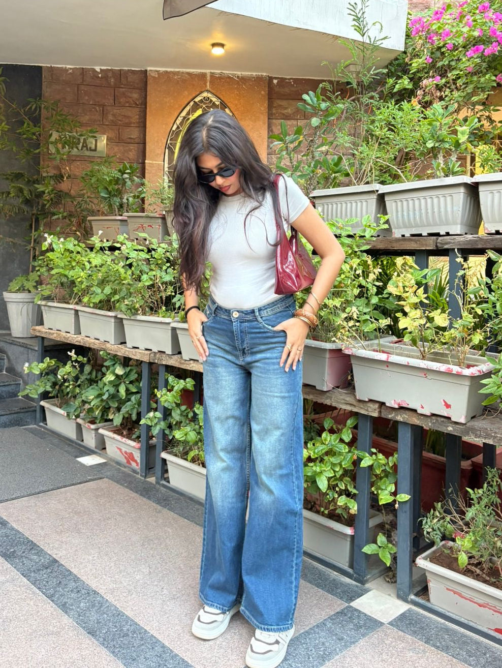 Vintage Washed Wide Leg Denim