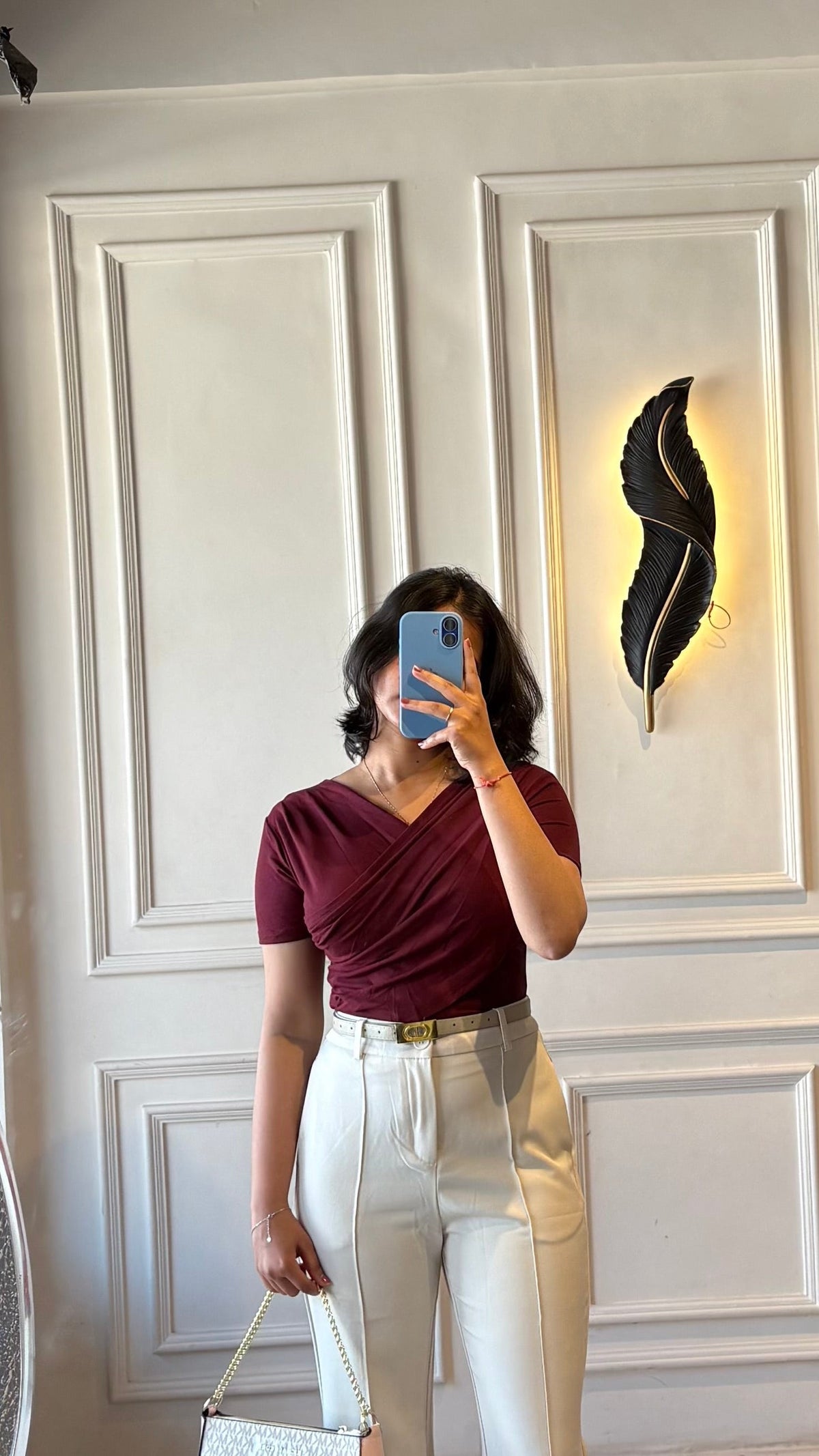 V-Neck Gathered Top