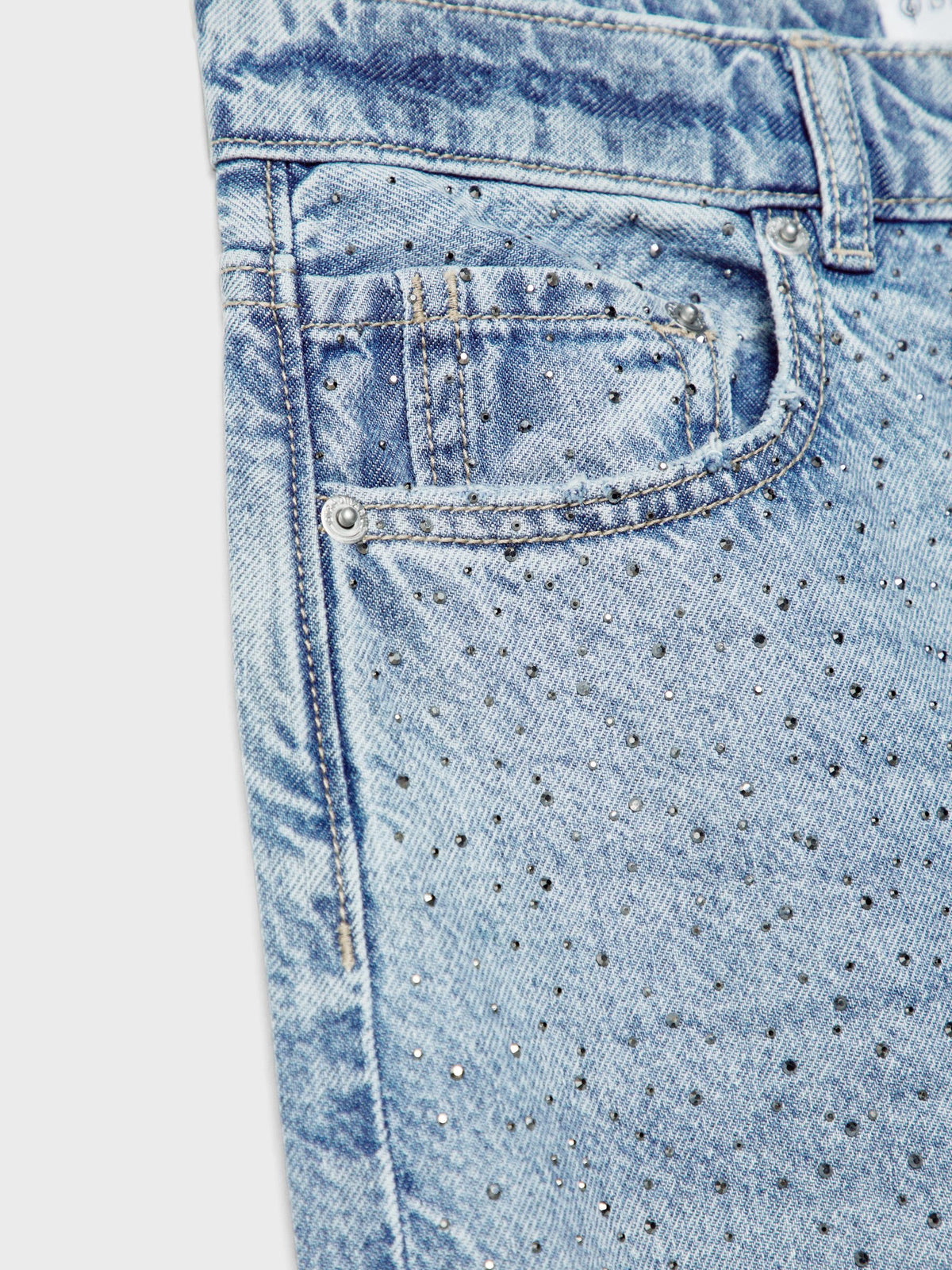 Rhinestone straight denim