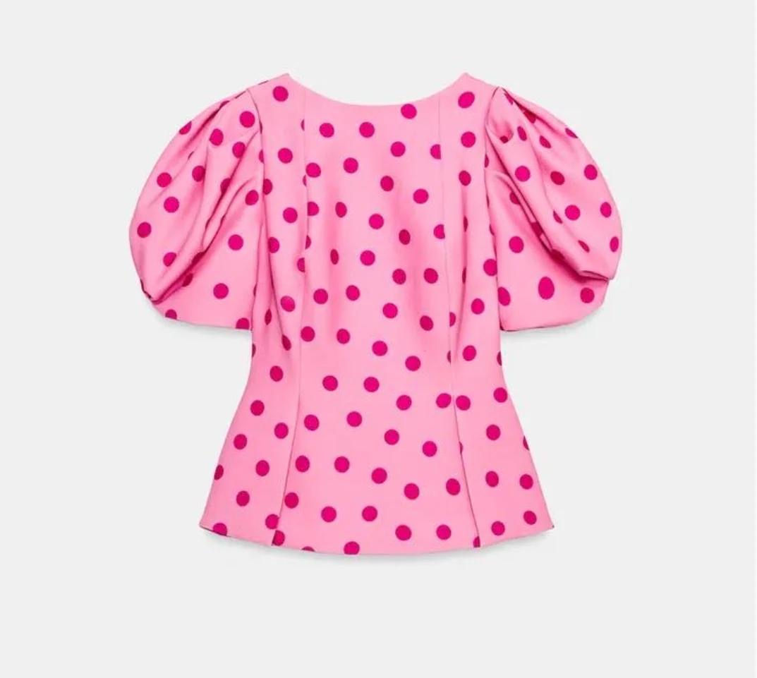 Pink Polka Dot Top