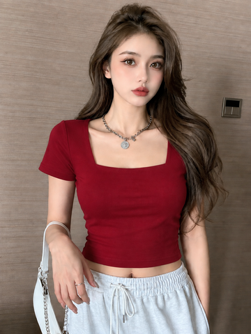 Square Neck Half Sleeve Top