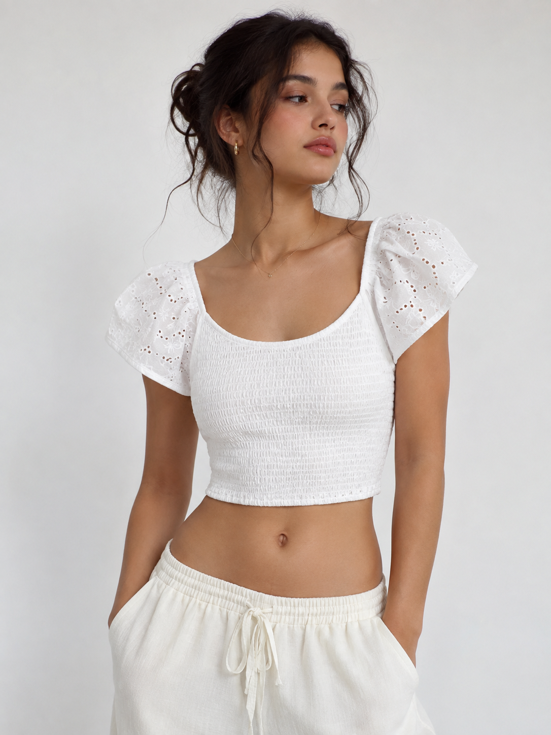 Smocked Crop Top
