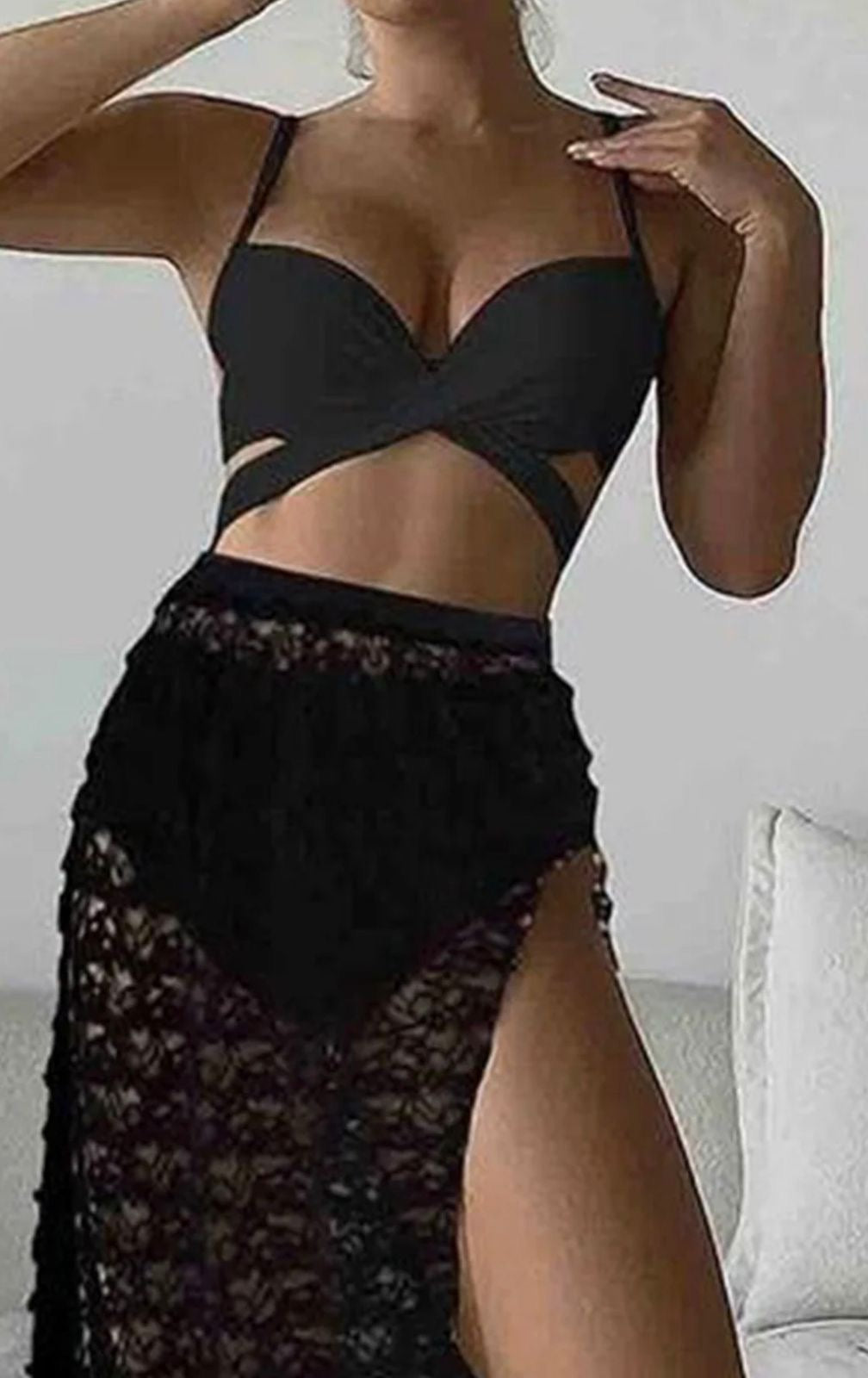 Black Crochet Beachwear