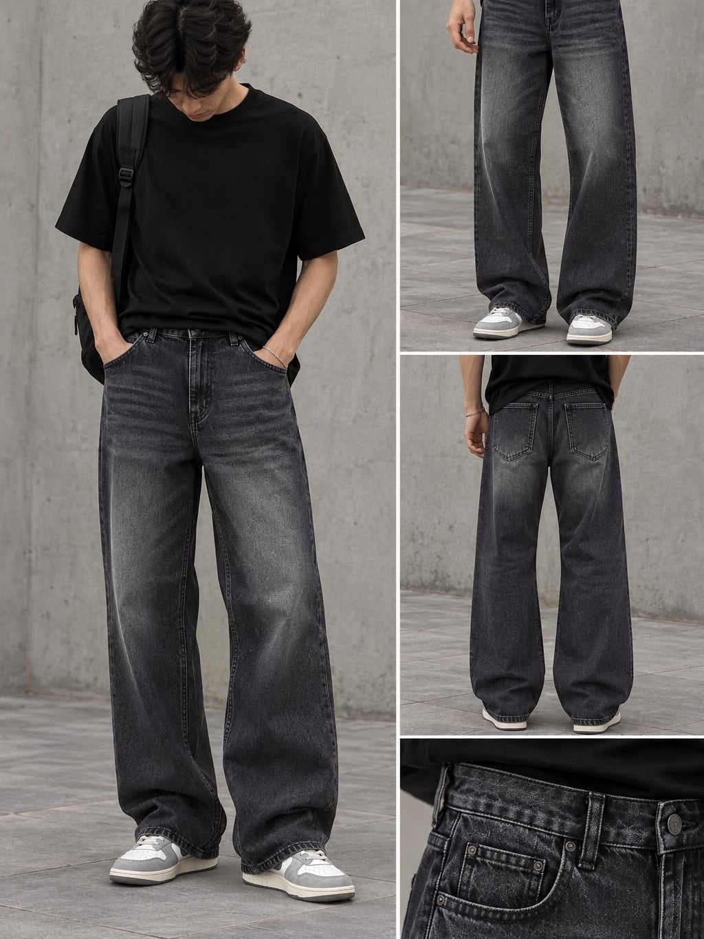 Charcoal Straight Fit Denim