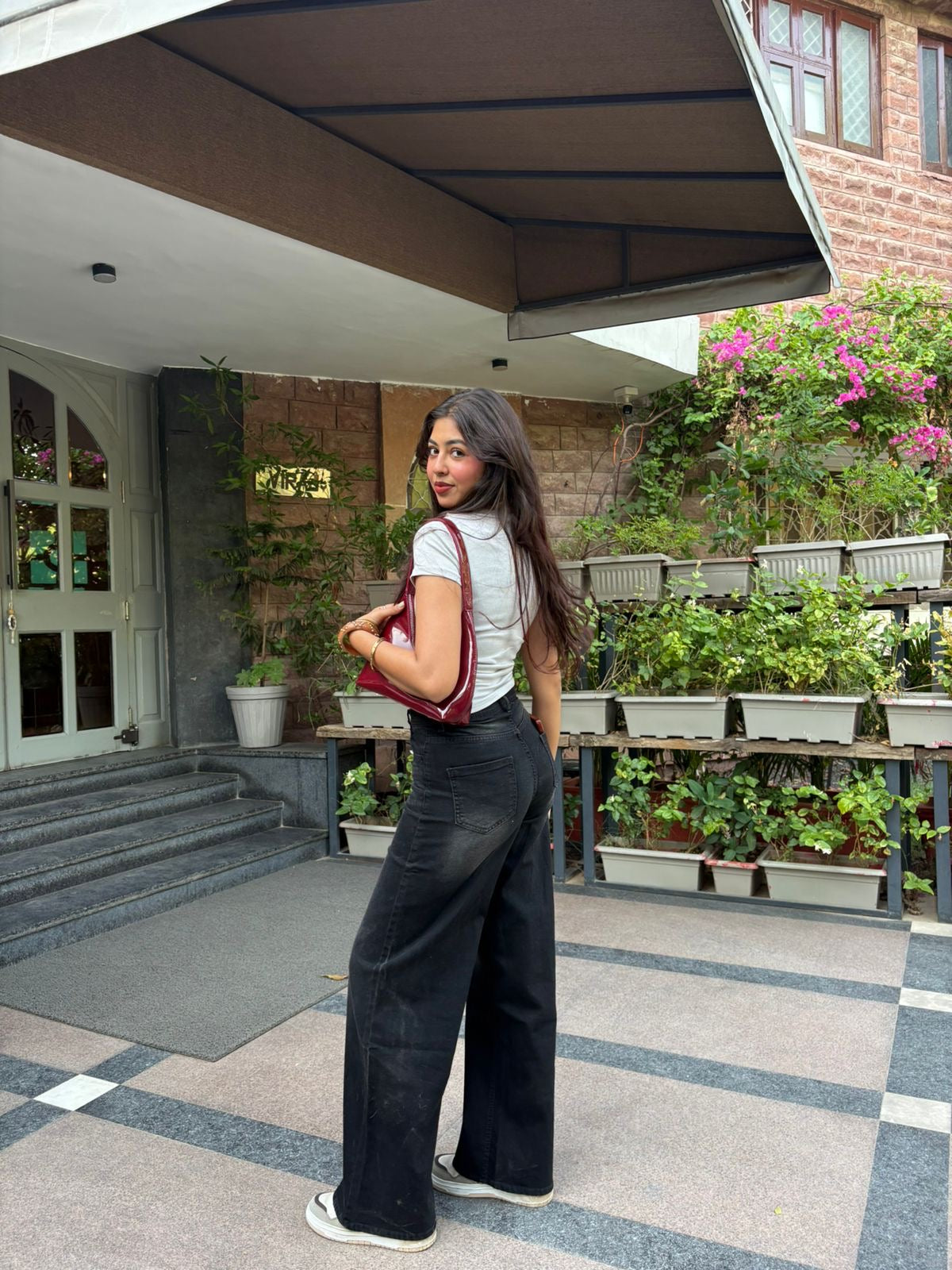 Charcoal Wide Leg Denim