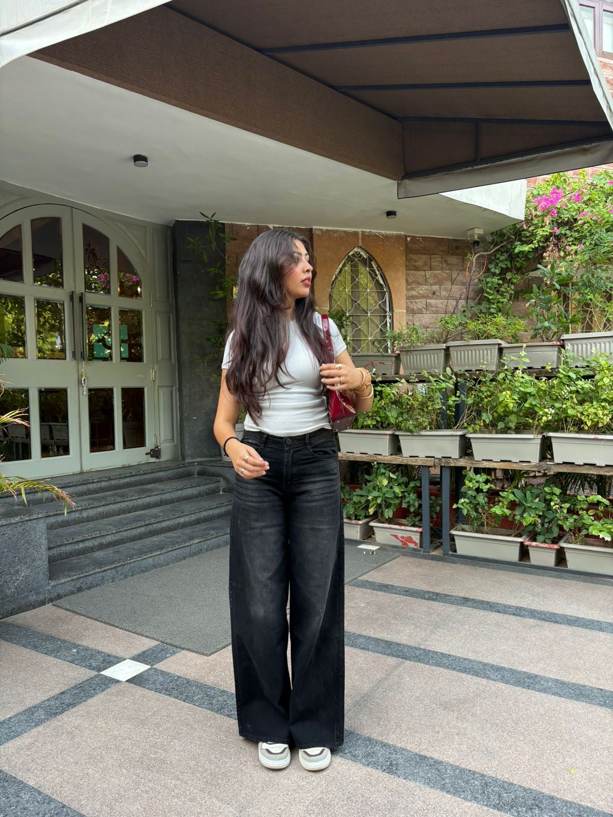 Charcoal Wide Leg Denim