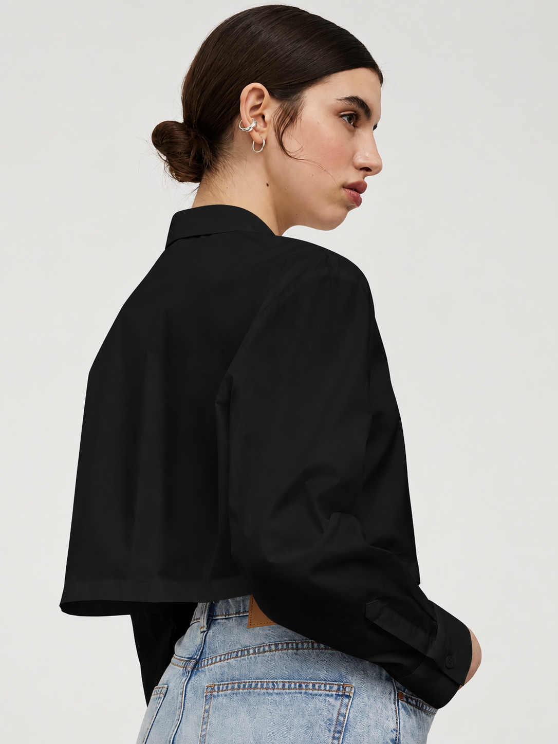 Black Crop Shirt