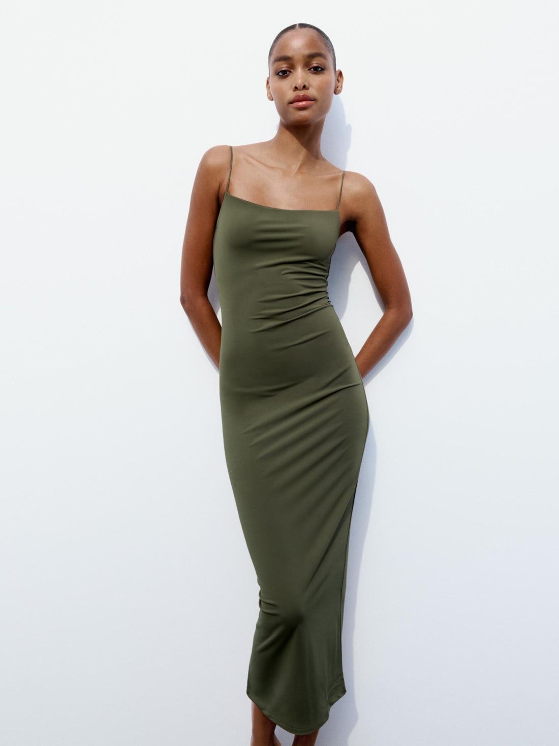 Olive Sculpt Dress