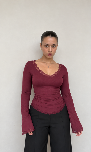V Neck Lace Top