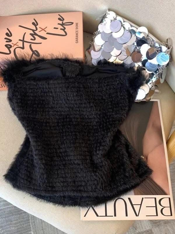 Furry Padded Tube Top