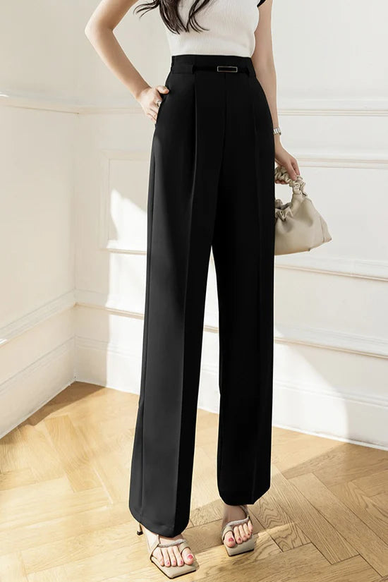 Belted Straight Korean Trouser