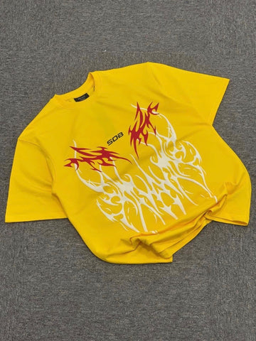 Yellow Backprint Graphic T-shirt