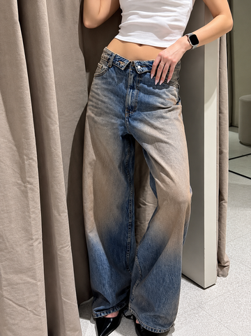 Faded Folded Waist Denim