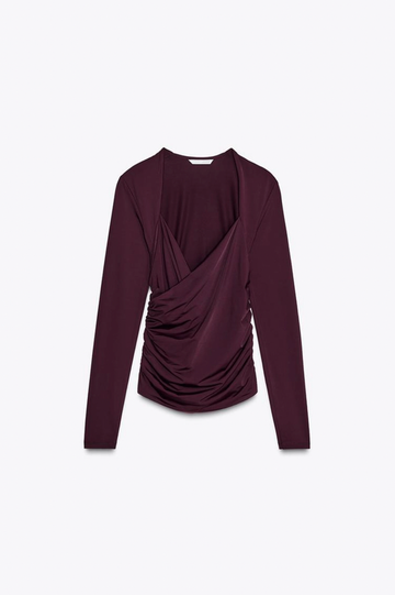 Maroon Draped Top