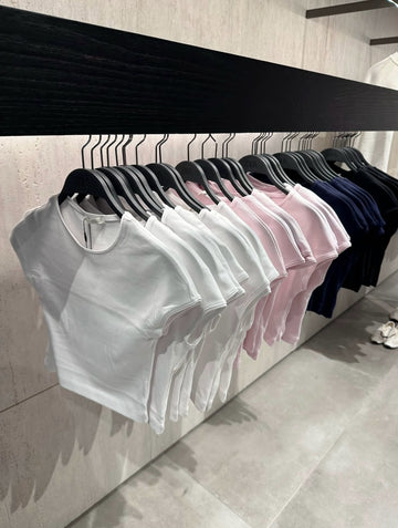 Cropped Baby Tee with Cap Sleeves