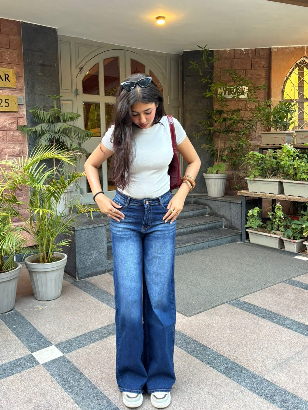 Dark Blue Wide Leg Denim