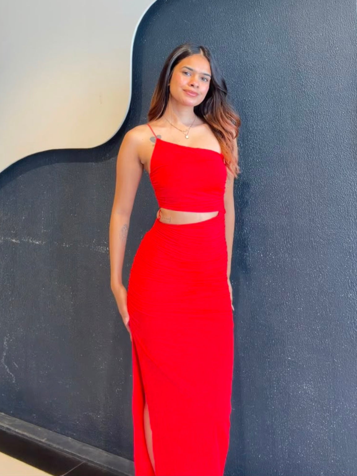 Red Cut-Out Dress