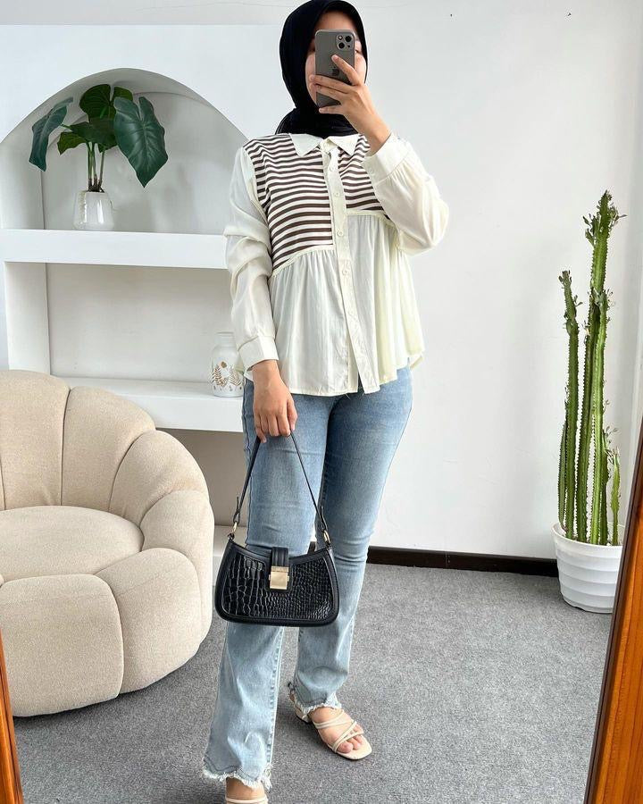 Stripped Flowy Shirt