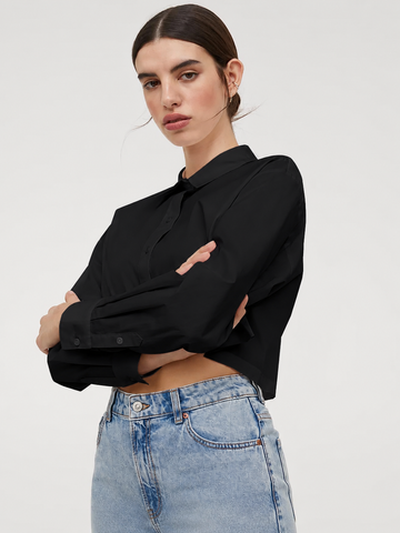 Black Crop Shirt