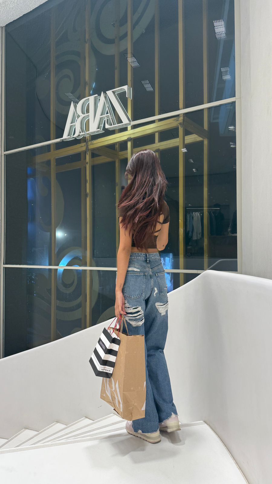 Zara Back Ripped Denim