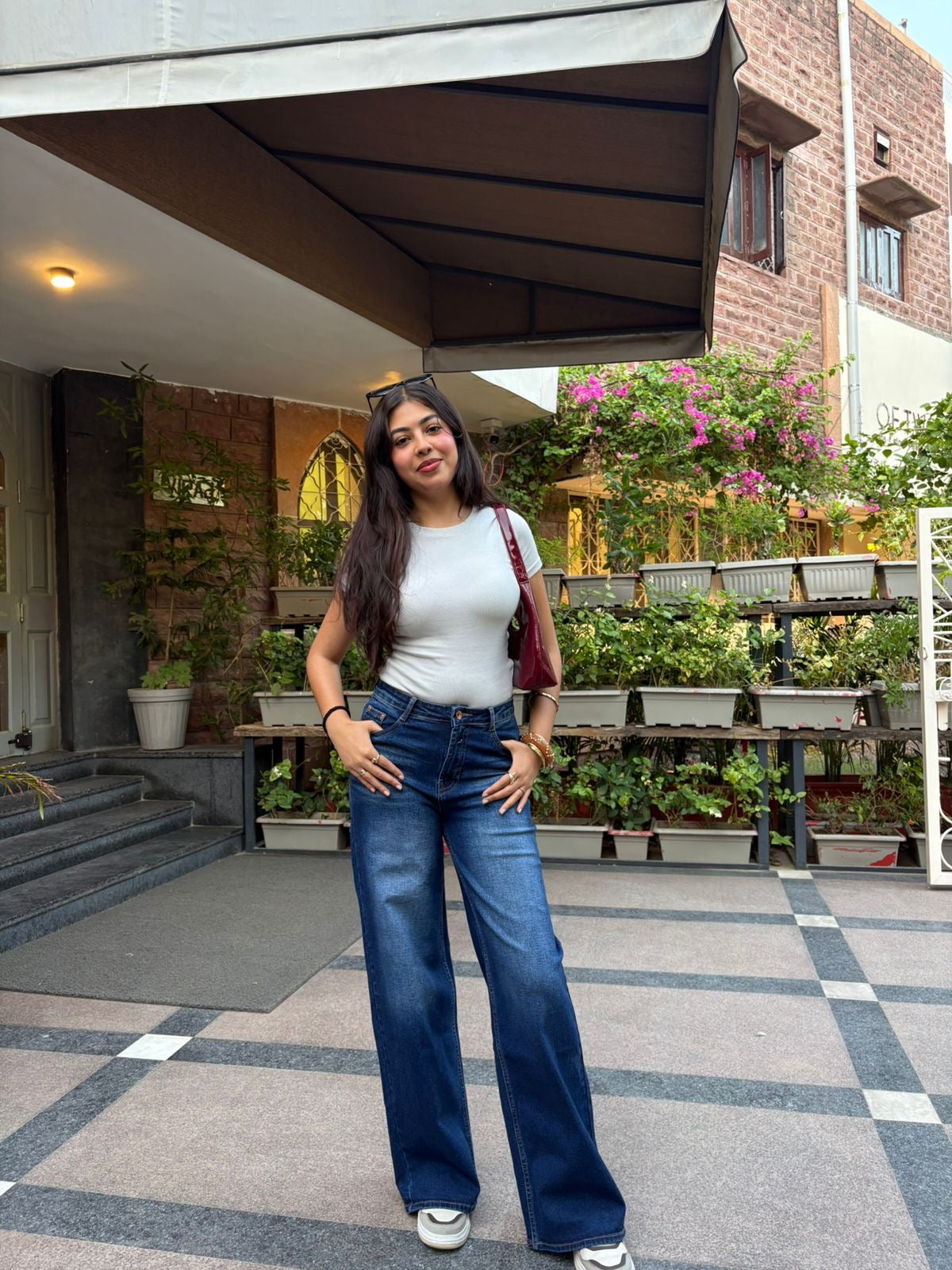 Dark Blue Wide Leg Denim