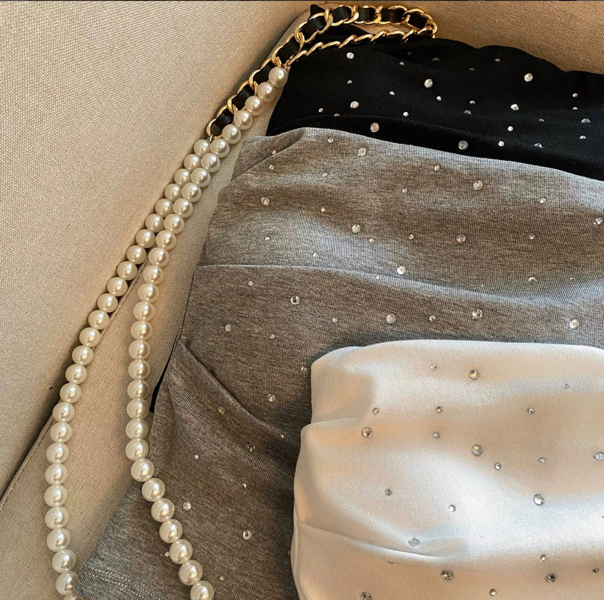 Padded Sequin Tube Top