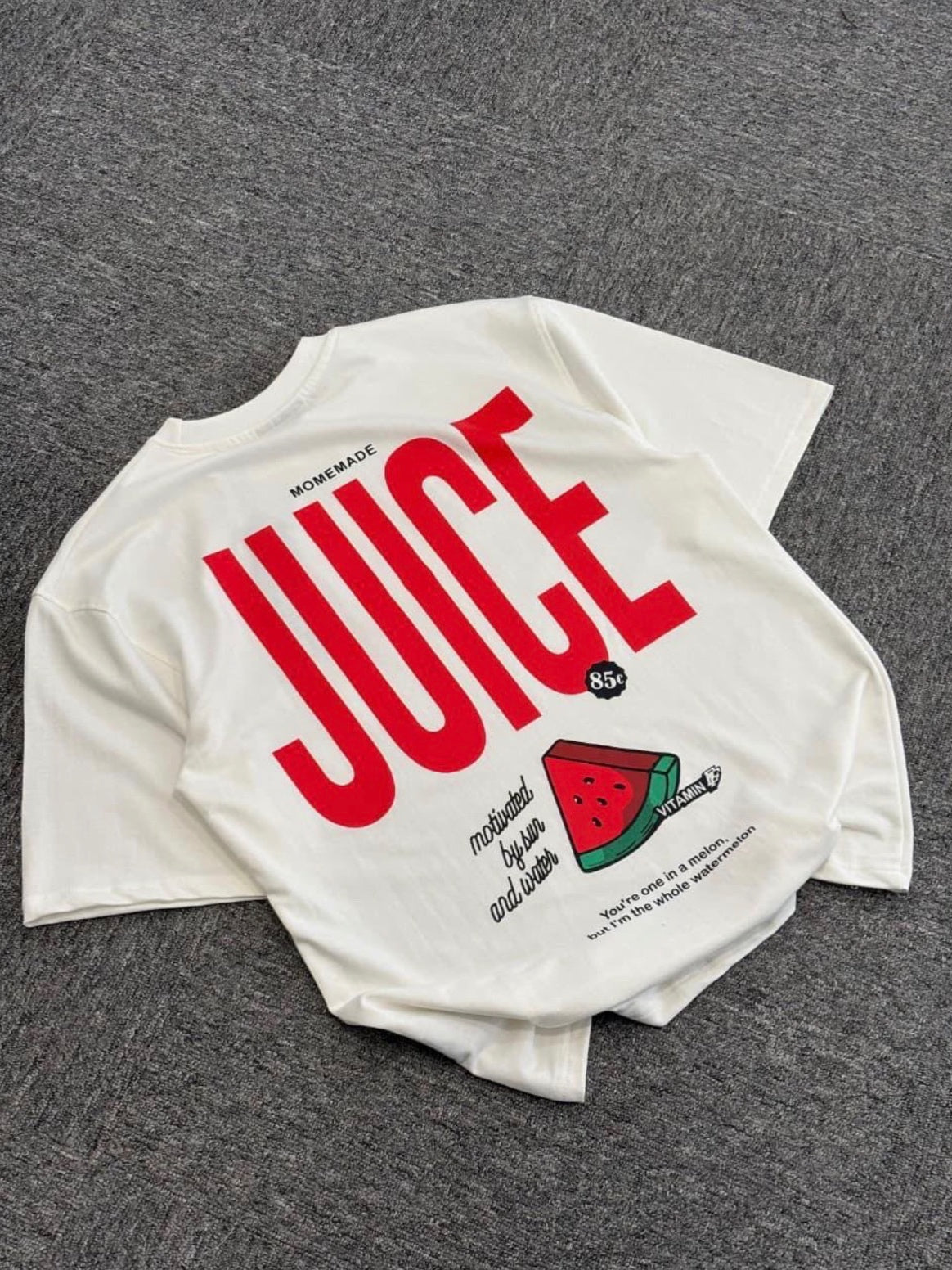 White & Red Graphic T-shirt