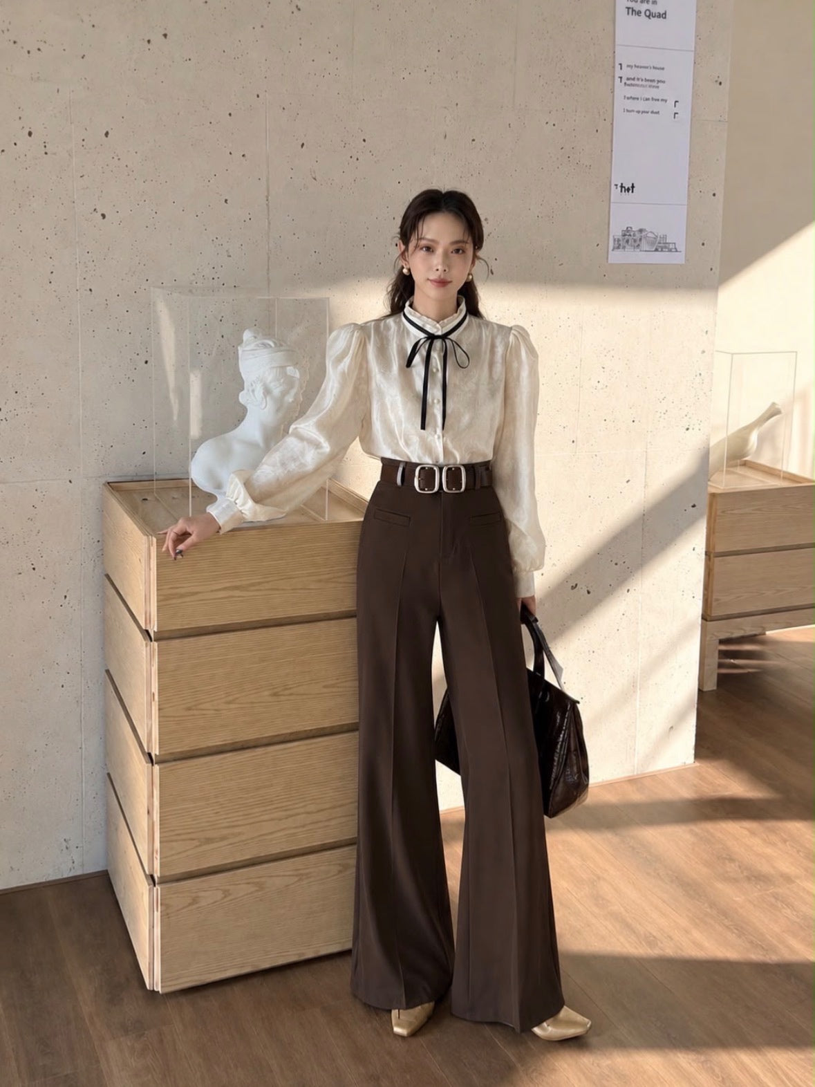 Belted Flared Trouser