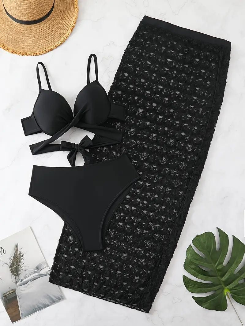 Black Crochet Beachwear