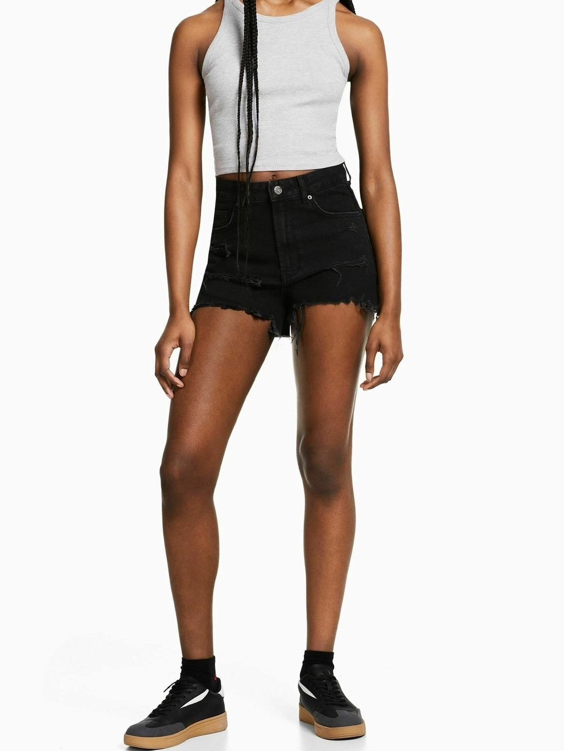 Black Ripped Shorts