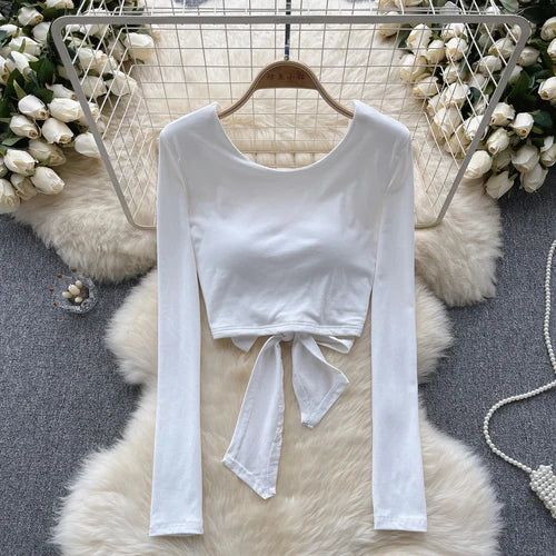 Padded White Backless Top
