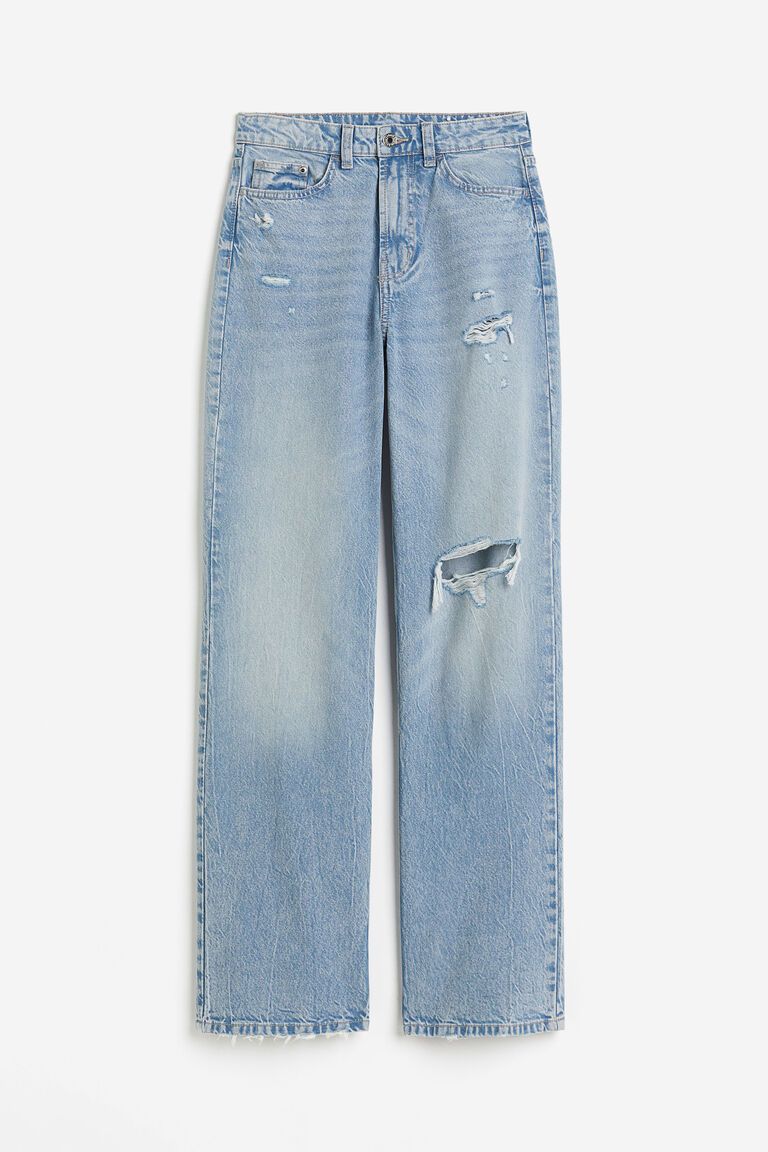 HM single kneecut straight denim