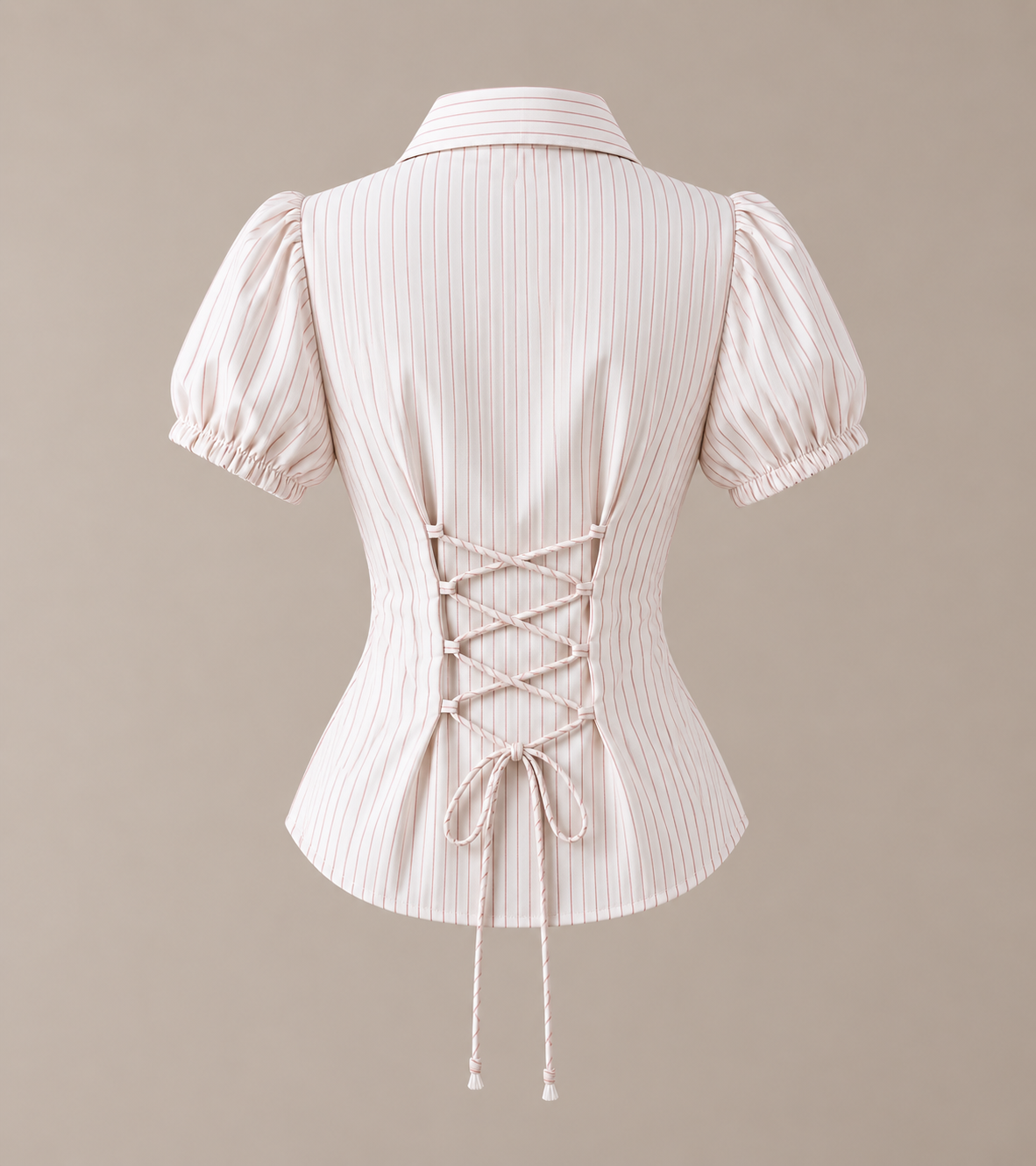 Stripped PeachFitted Shirt