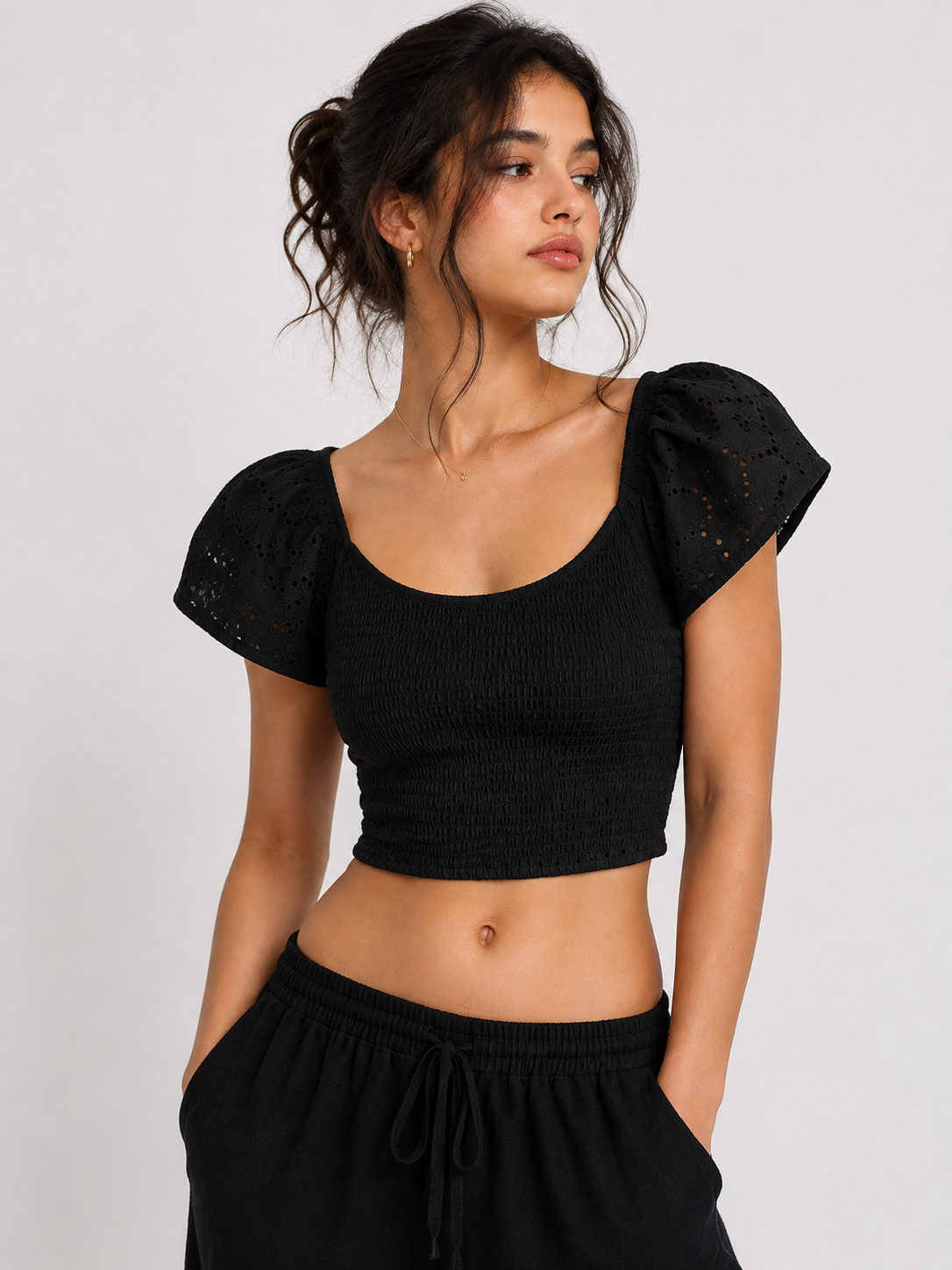 Smocked Crop Top