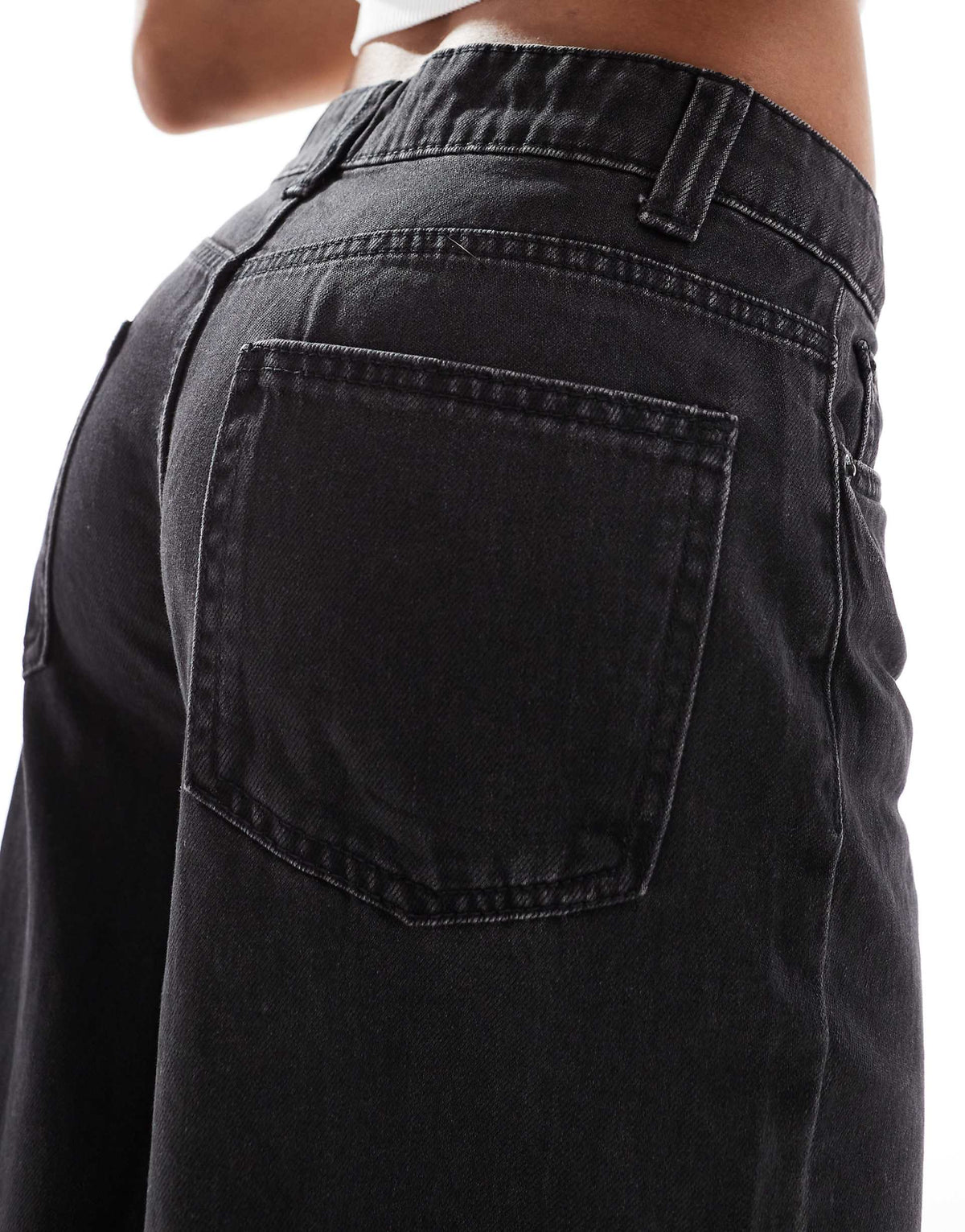 Asos Charcoal baggy Wide Leg denim